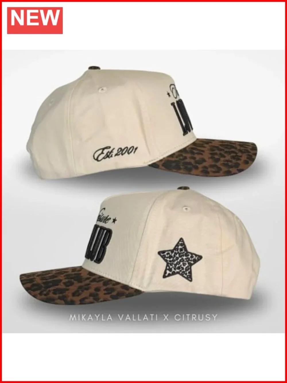 Vintage Fashion Trucker Hat Snapback Adjustable Cotton Retro Leopard Print